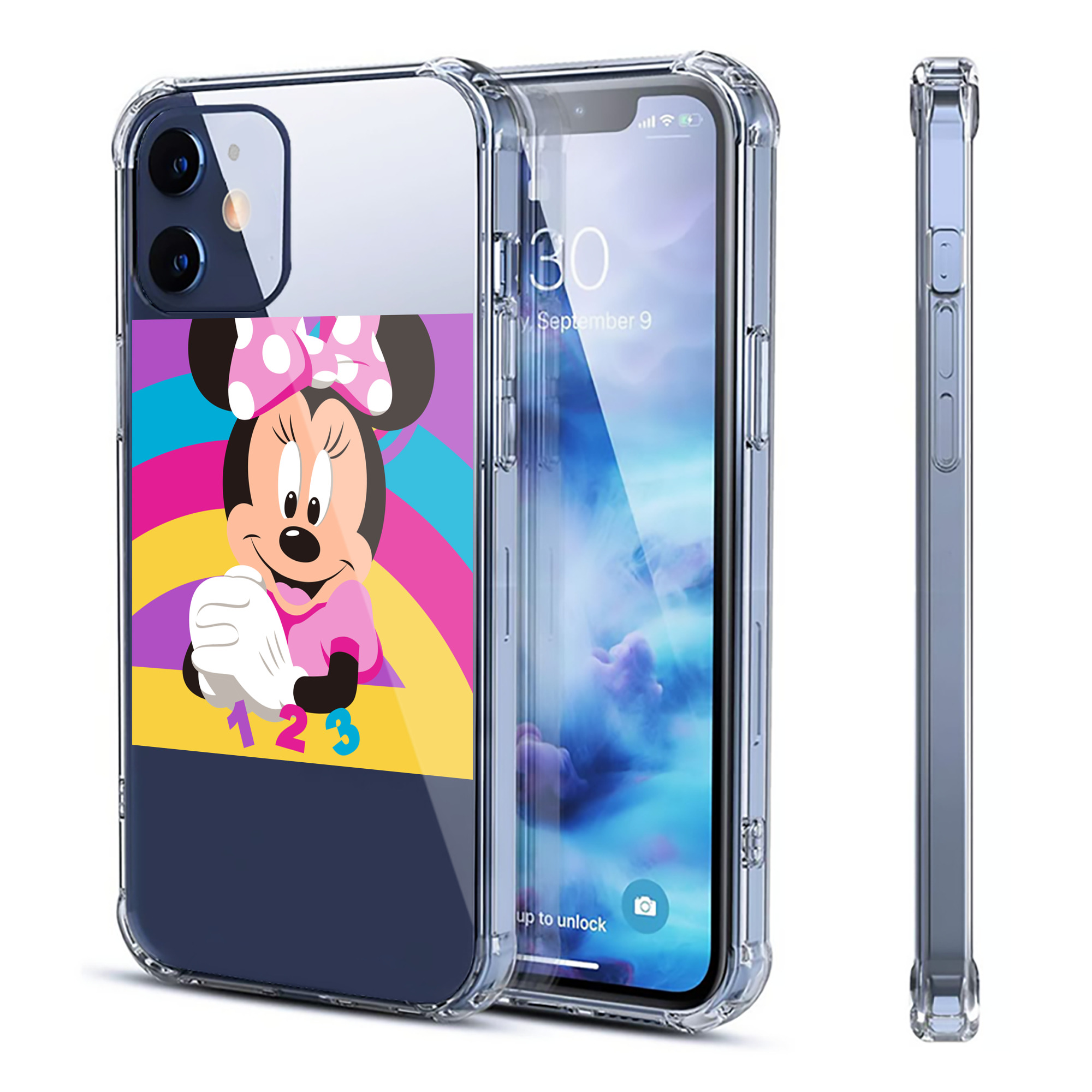 （画像用） ミッキーマウス Mickey Mouse 【iPhone 12シリーズ対応】透明スマホケース（クリアソフトケース）